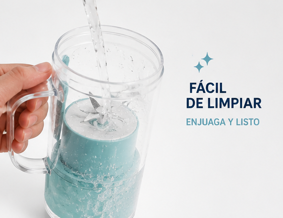 Batidora portátil con pajita